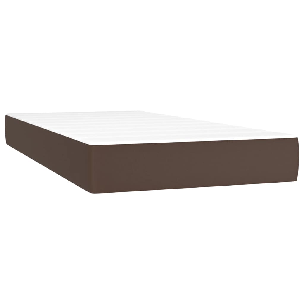 Pocket Spring Bed Mattress Brown 90X200X20 Cm Faux Leather