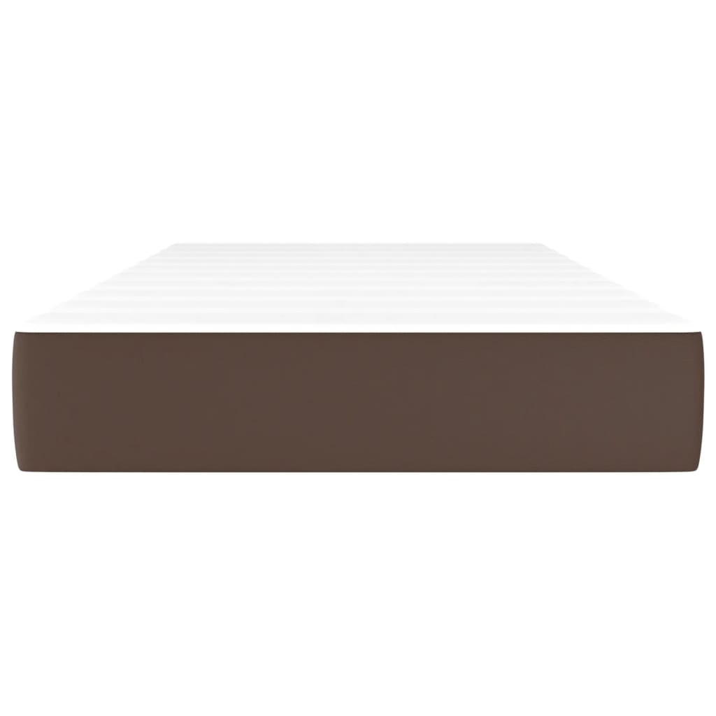 Pocket Spring Bed Mattress Brown 90X200X20 Cm Faux Leather
