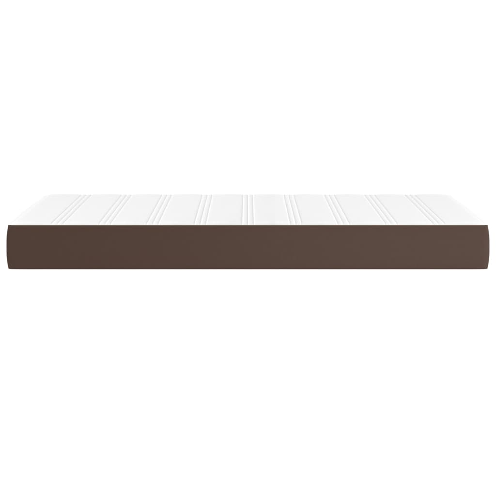 Pocket Spring Bed Mattress Brown 90X200X20 Cm Faux Leather
