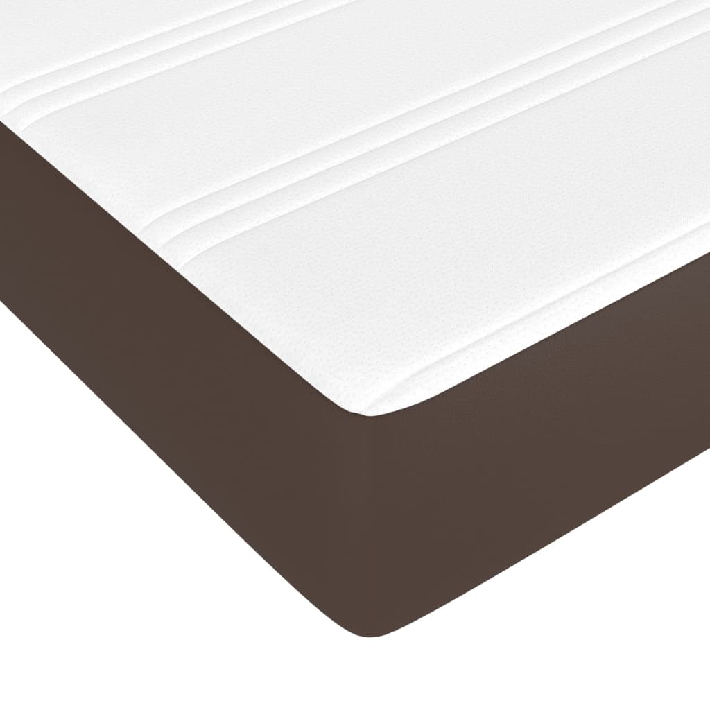 Pocket Spring Bed Mattress Brown 90X200X20 Cm Faux Leather