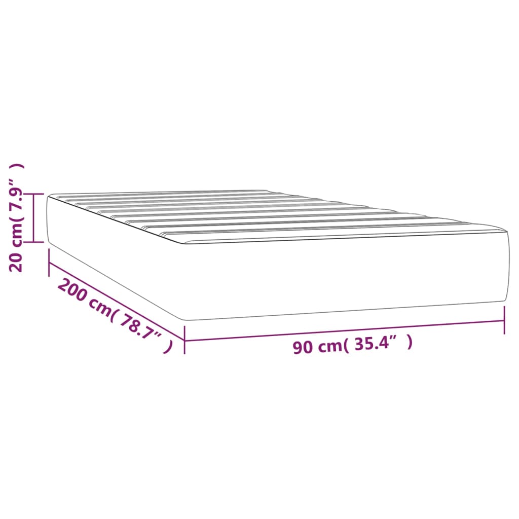 Pocket Spring Bed Mattress Brown 90X200X20 Cm Faux Leather