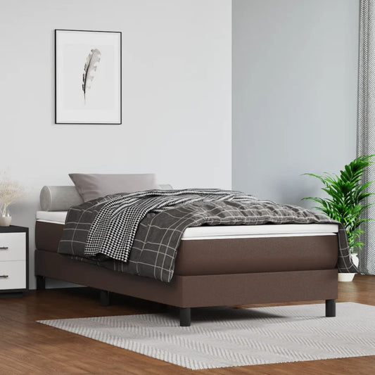 Pocket Spring Bed Mattress Brown 90X200X20 Cm Faux Leather