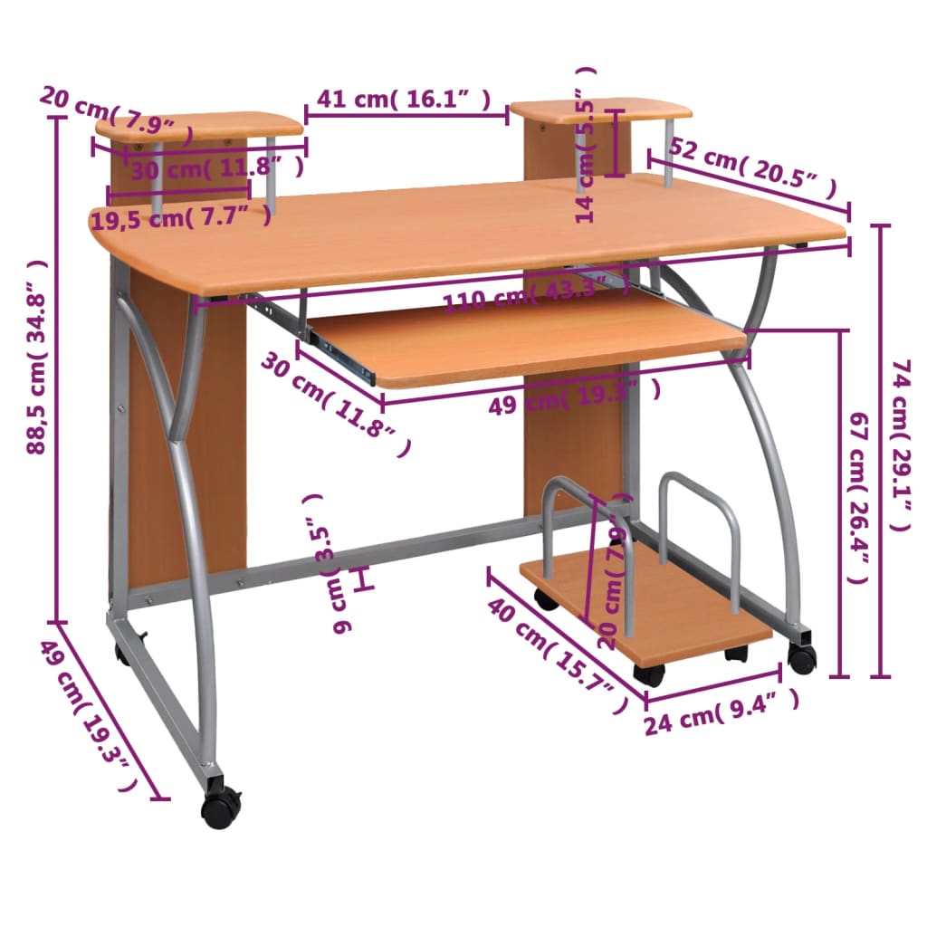 Computer Desk Engineered Wood