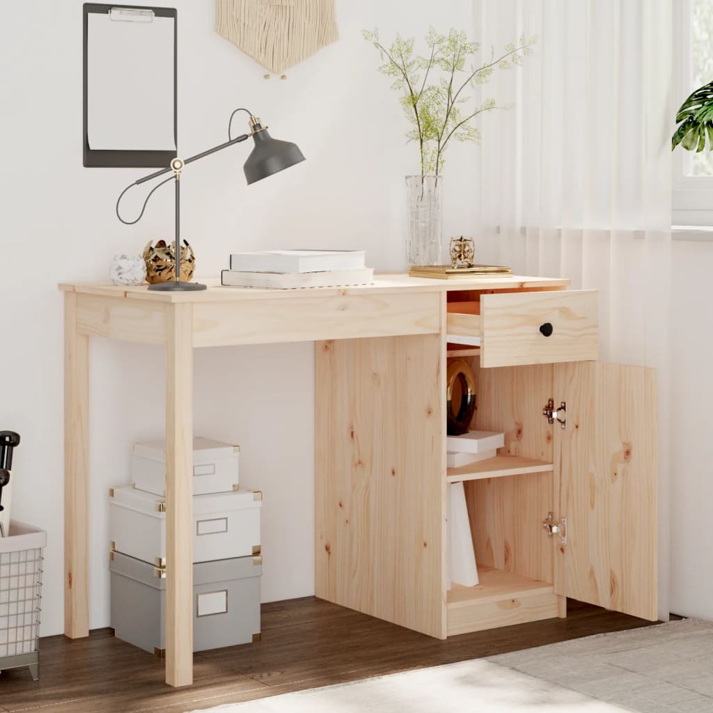 Desk 100X50X75 Cm Solid Wood Pine