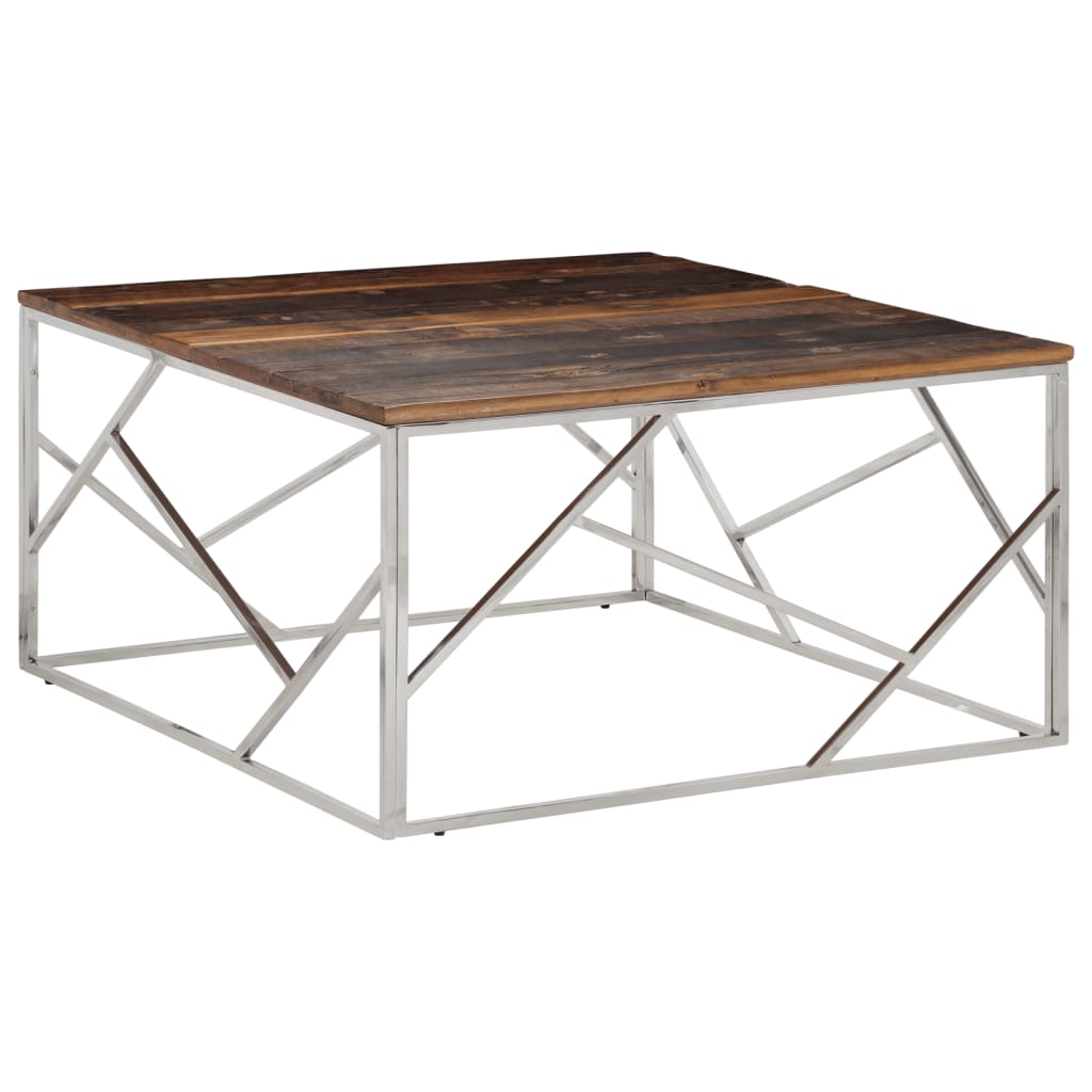 Coffee Table Stainless Steel And Solid Sleeper