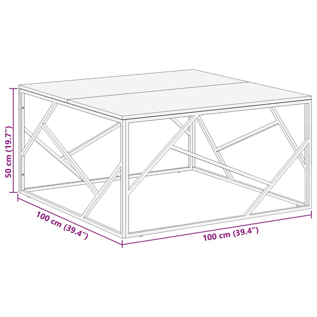 Coffee Table Stainless Steel And Solid Sleeper