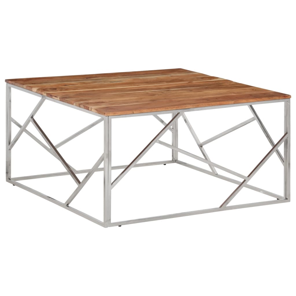 Coffee Table Stainless Steel And Solid Sleeper
