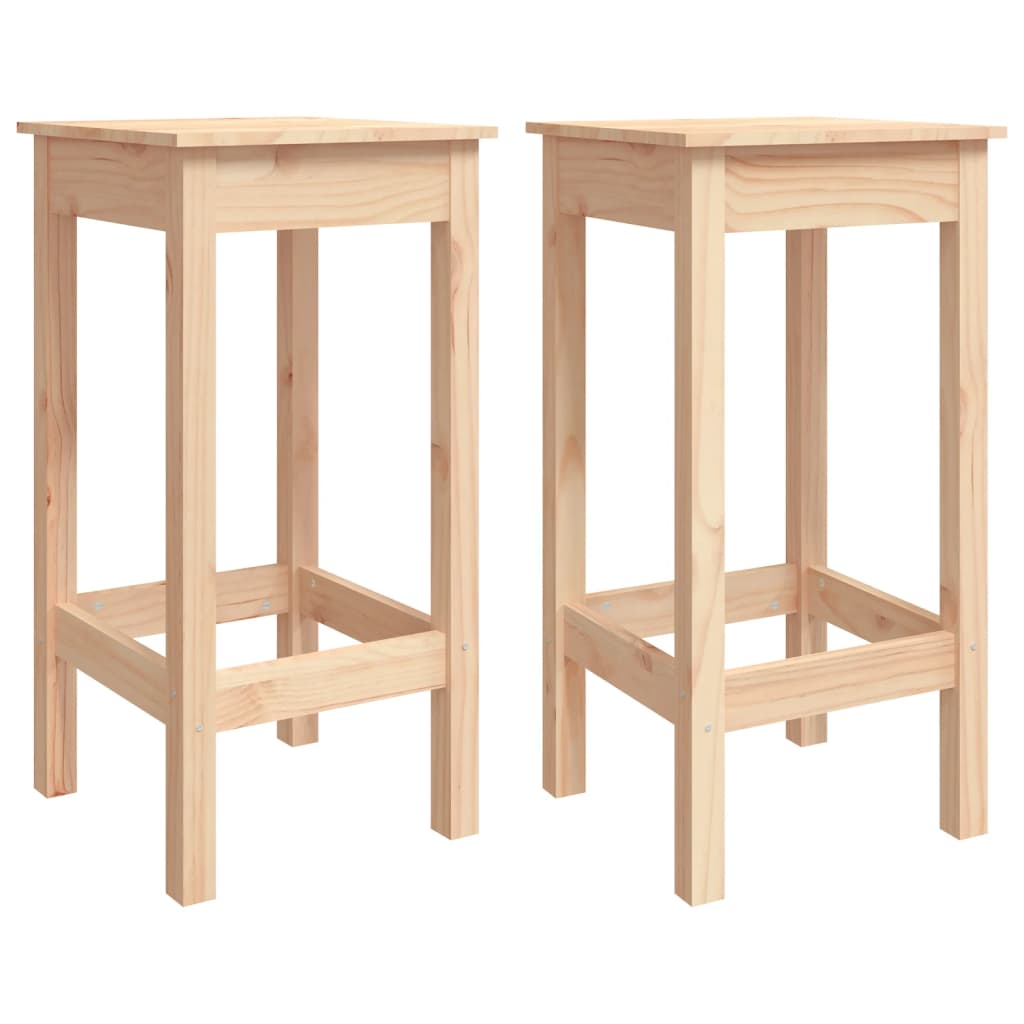 Bar Chairs 2 Pcs Solid Wood Pine