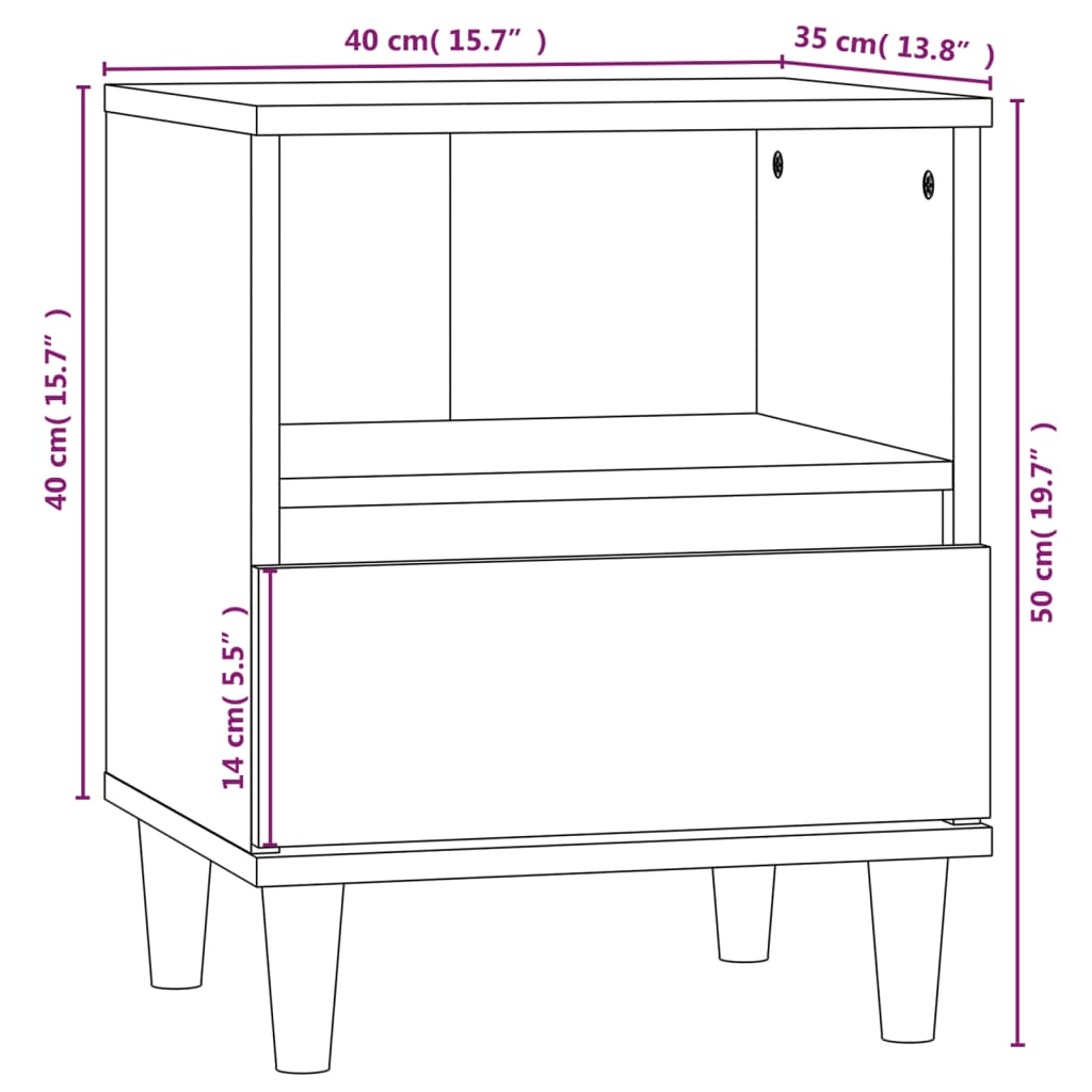 Bedside Cabinet 40X35X50 Cm