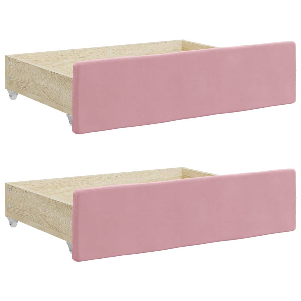 Bed Drawers 2 Pcs Engineered Wood And Velvet