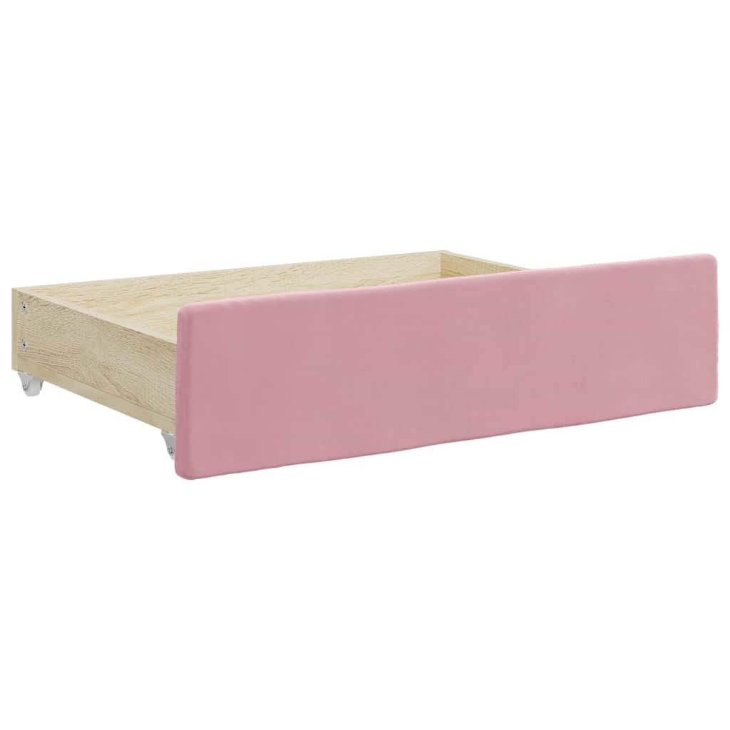 Bed Drawers 2 Pcs Engineered Wood And Velvet