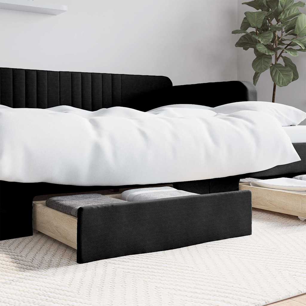 Bed Drawers 2 Pcs Engineered Wood And Faux Leather