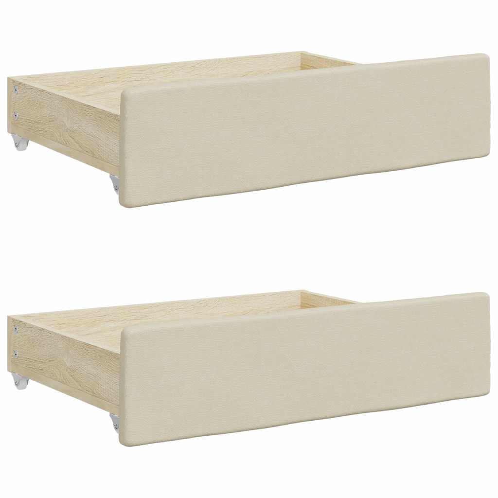 Bed Drawers 2 Pcs Engineered Wood And Faux Leather