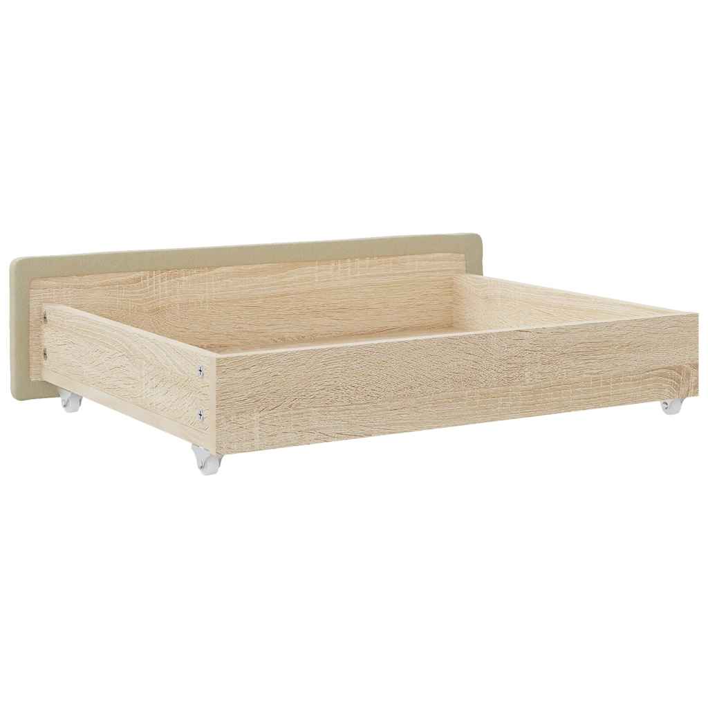 Bed Drawers 2 Pcs Engineered Wood And Faux Leather