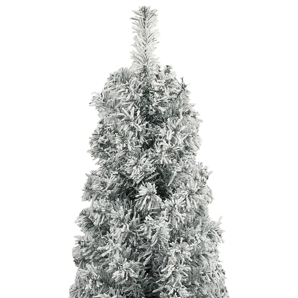 Slim Christmas Tree With Stand And Flocked Snow Pvc