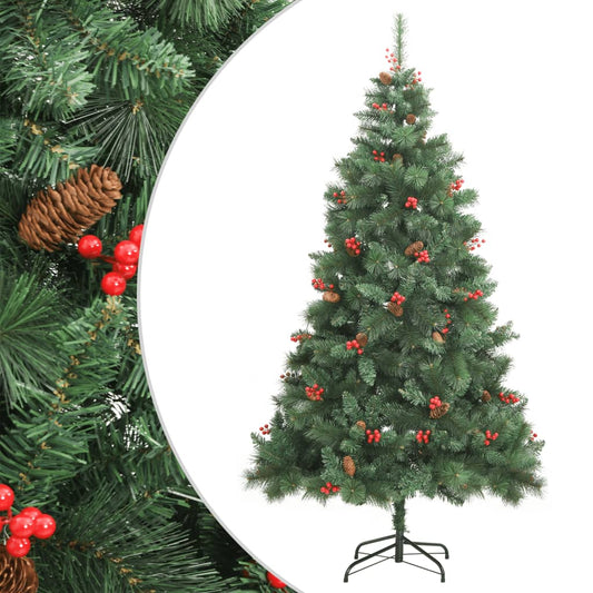 Artificial Hinged Christmas Tree With Cones And Berries