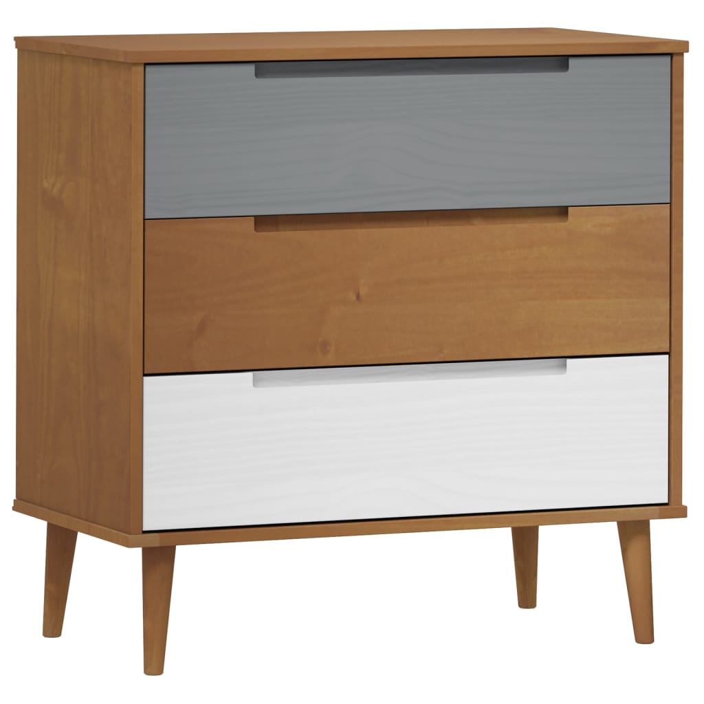Drawer Cabinet Molde 80X40X80 Cm Solid Wood Pine