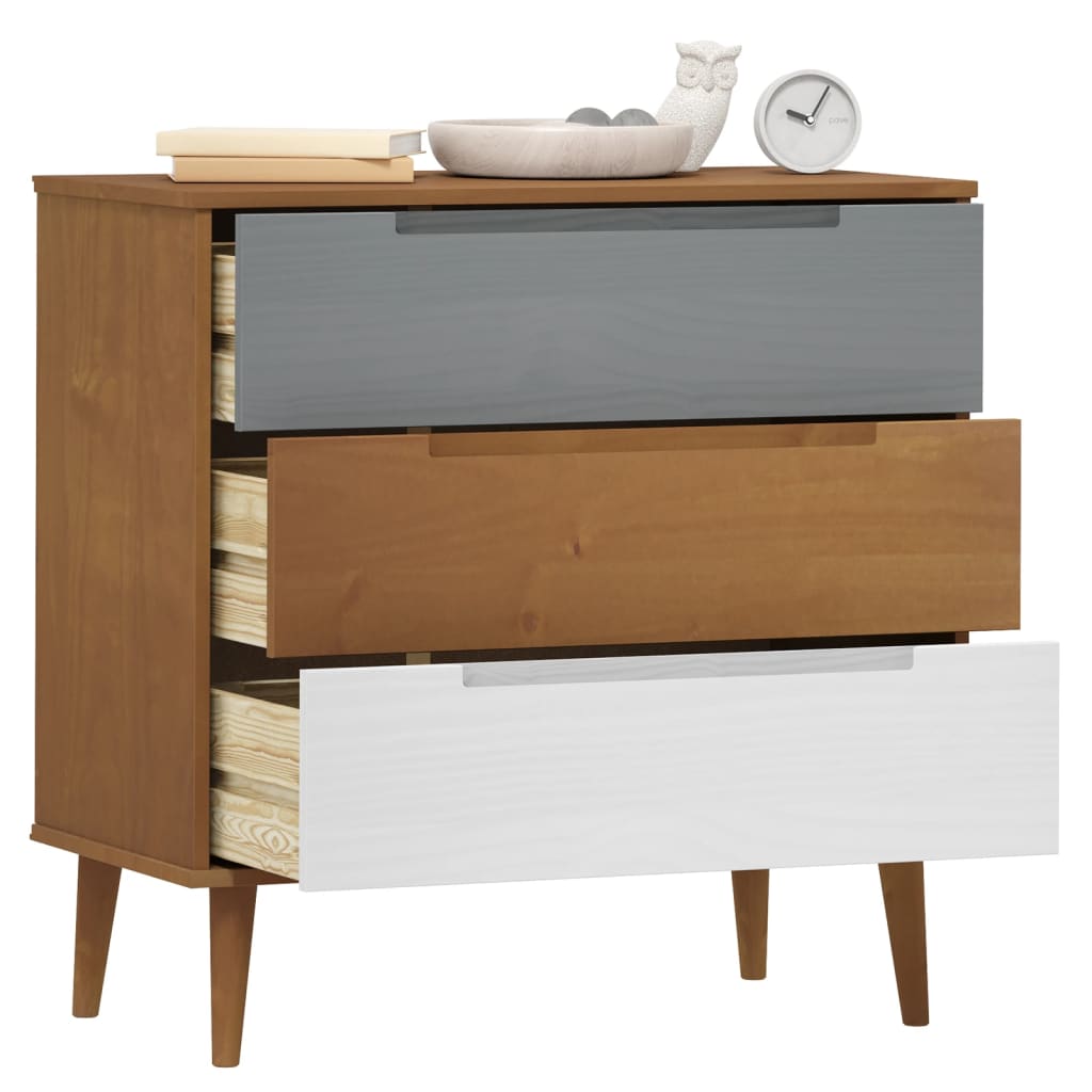 Drawer Cabinet Molde 80X40X80 Cm Solid Wood Pine