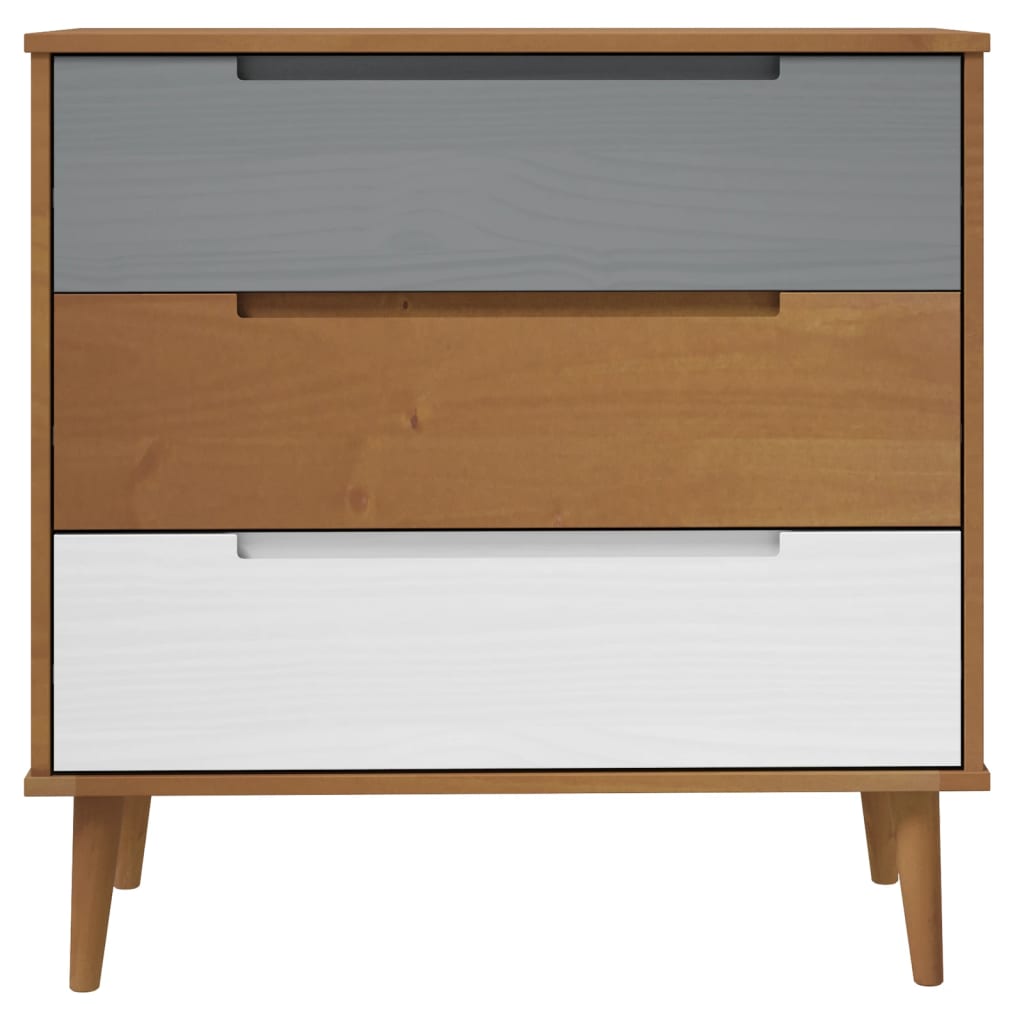 Drawer Cabinet Molde 80X40X80 Cm Solid Wood Pine