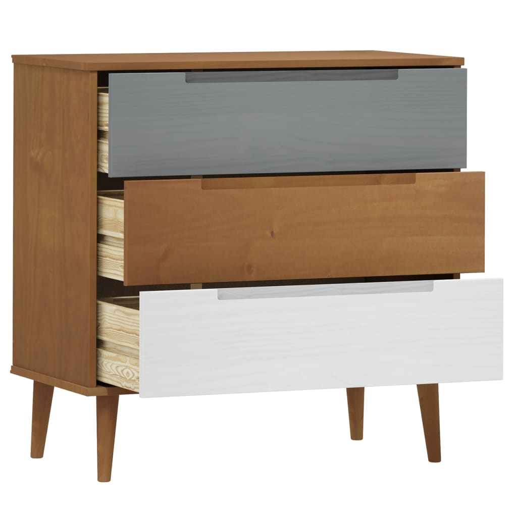 Drawer Cabinet Molde 80X40X80 Cm Solid Wood Pine