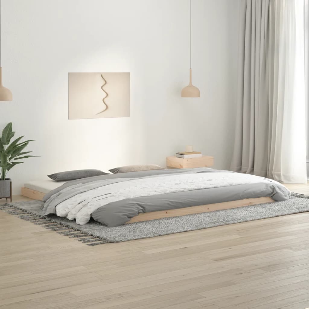 Bed Frame Without Mattress Double Solid Wood Pine