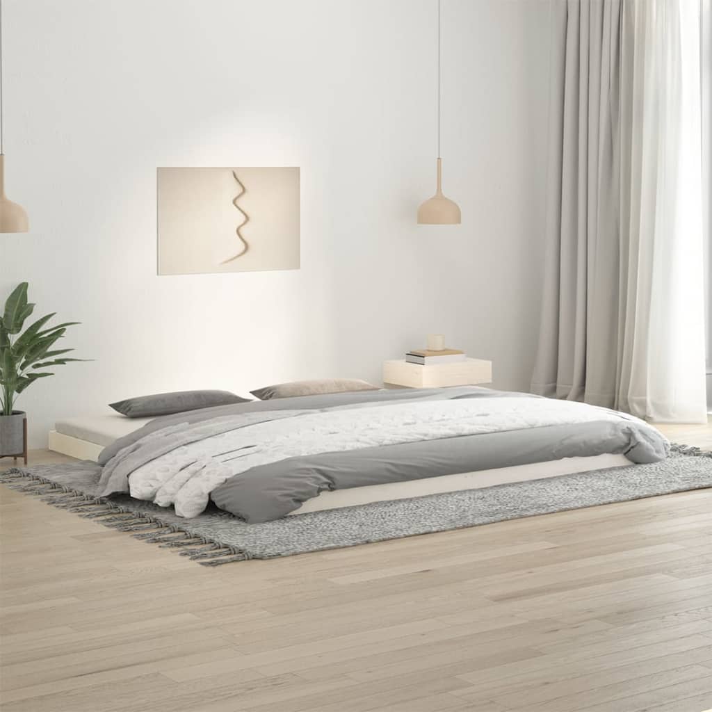 Bed Frame Without Mattress Double Solid Wood Pine