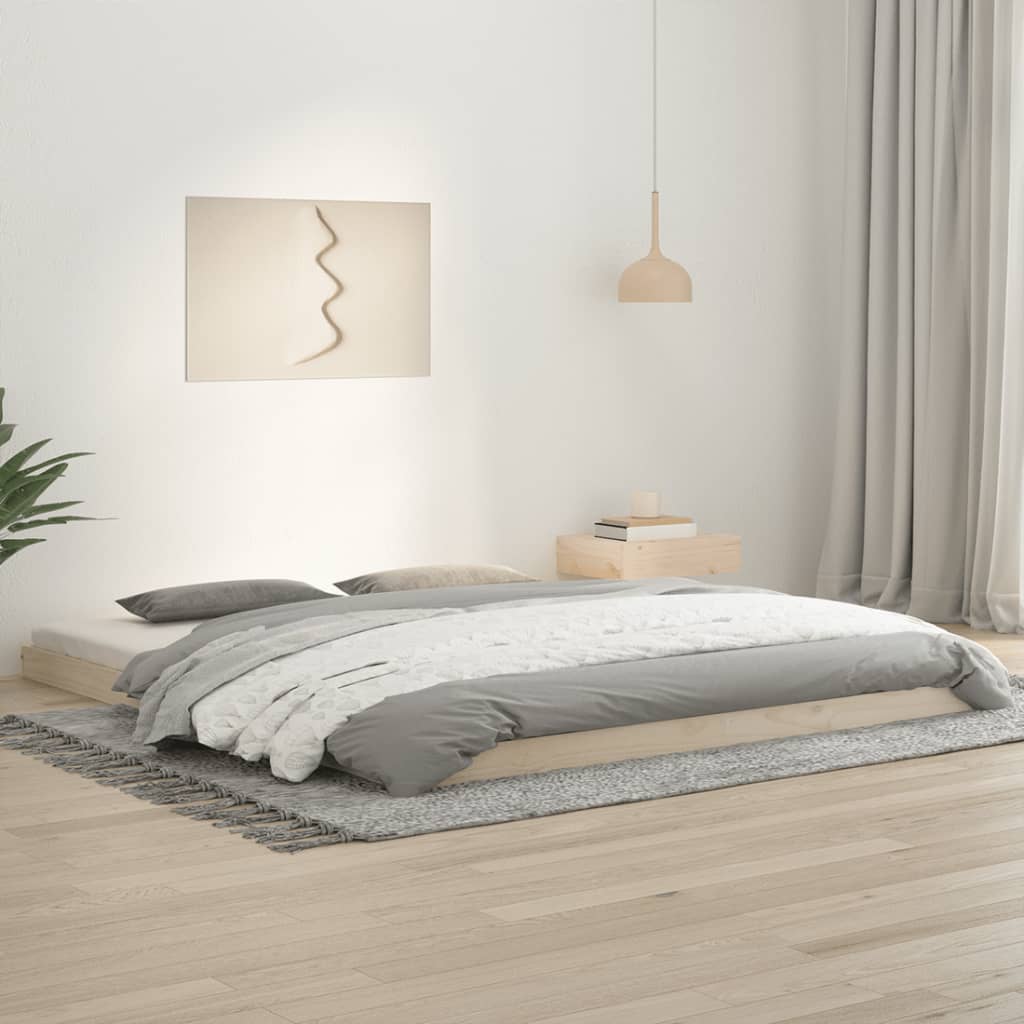 Bed Frame Without Mattress Double Solid Wood Pine
