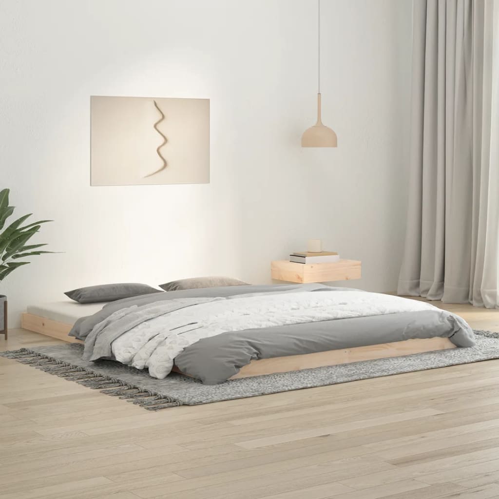 Bed Frame Without Mattress Double Solid Wood Pine