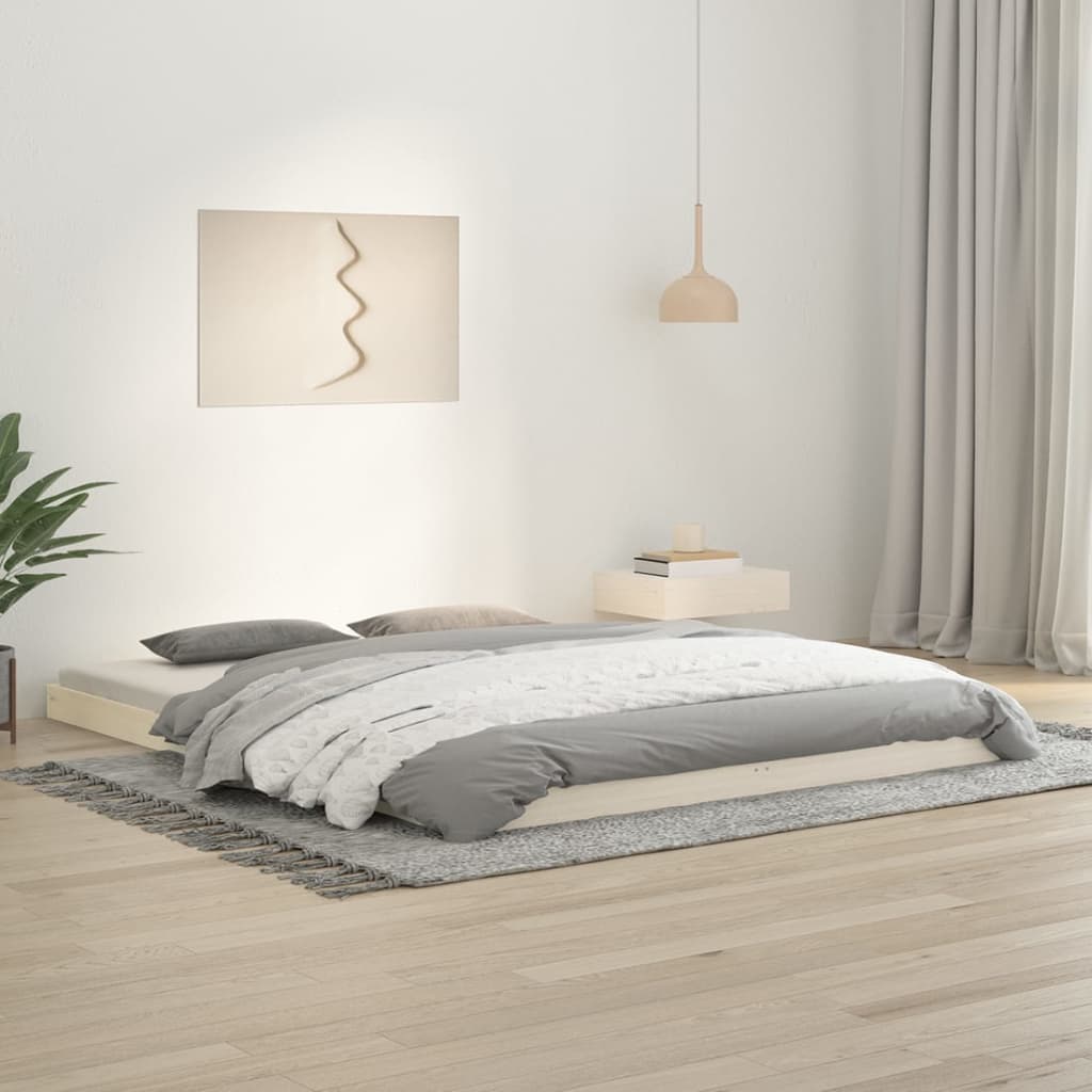 Bed Frame Without Mattress Double Solid Wood Pine