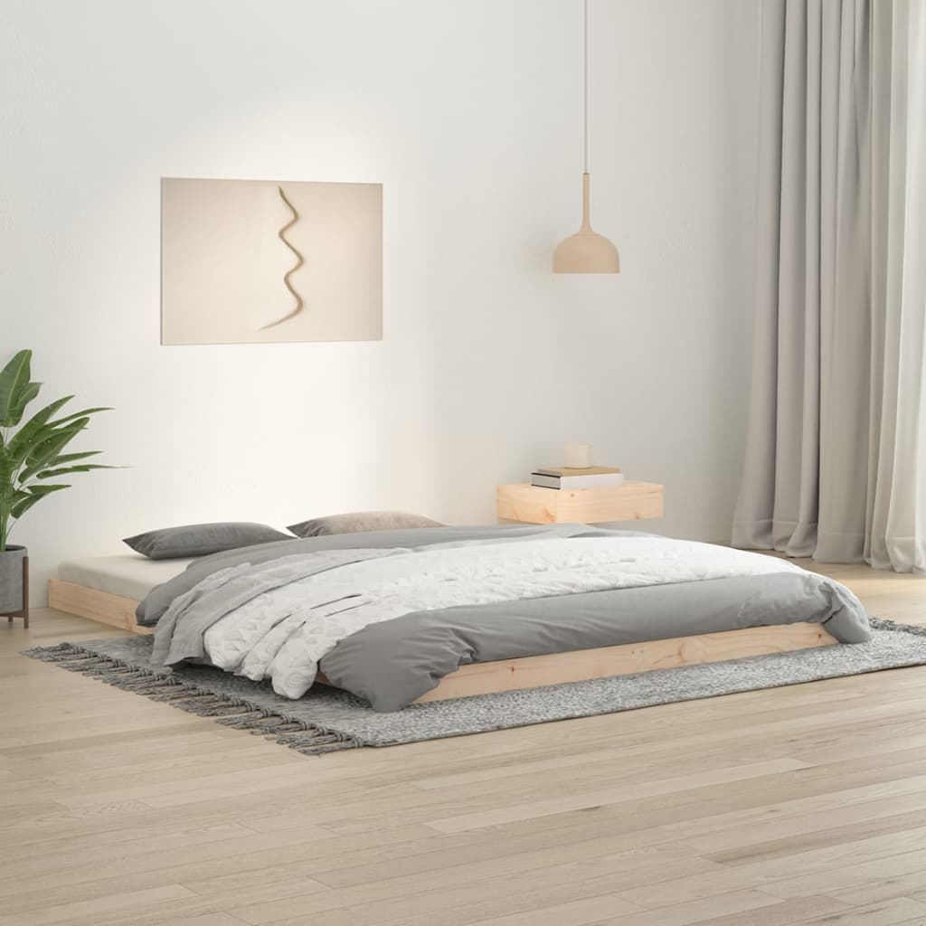 Bed Frame Without Mattress Double Solid Wood Pine