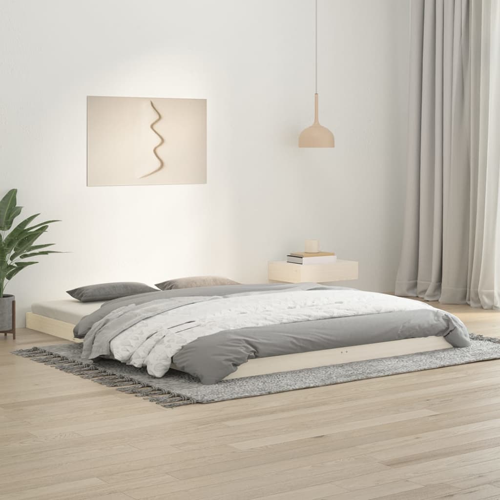 Bed Frame Without Mattress Double Solid Wood Pine