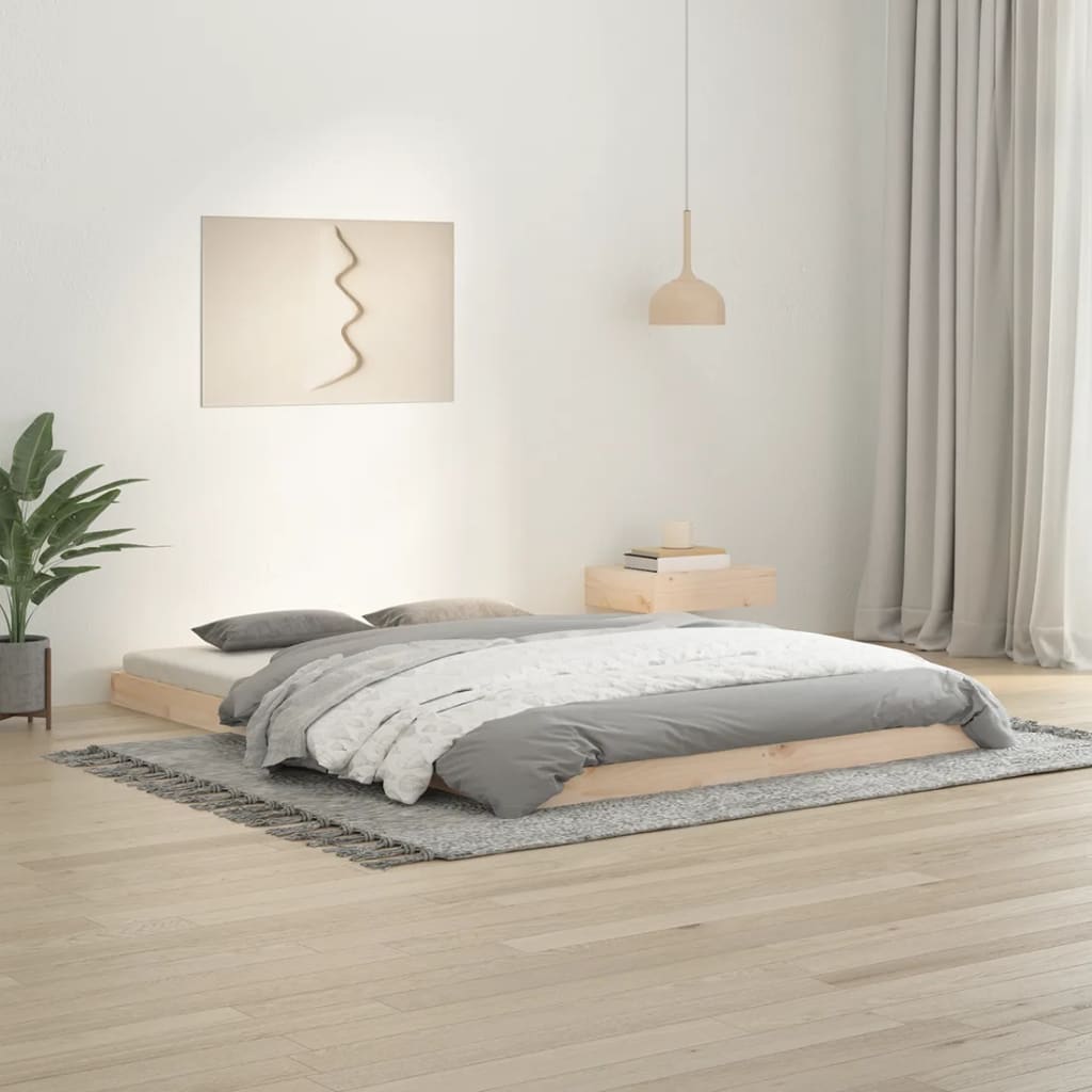 Bed Frame Without Mattress Double Solid Wood Pine