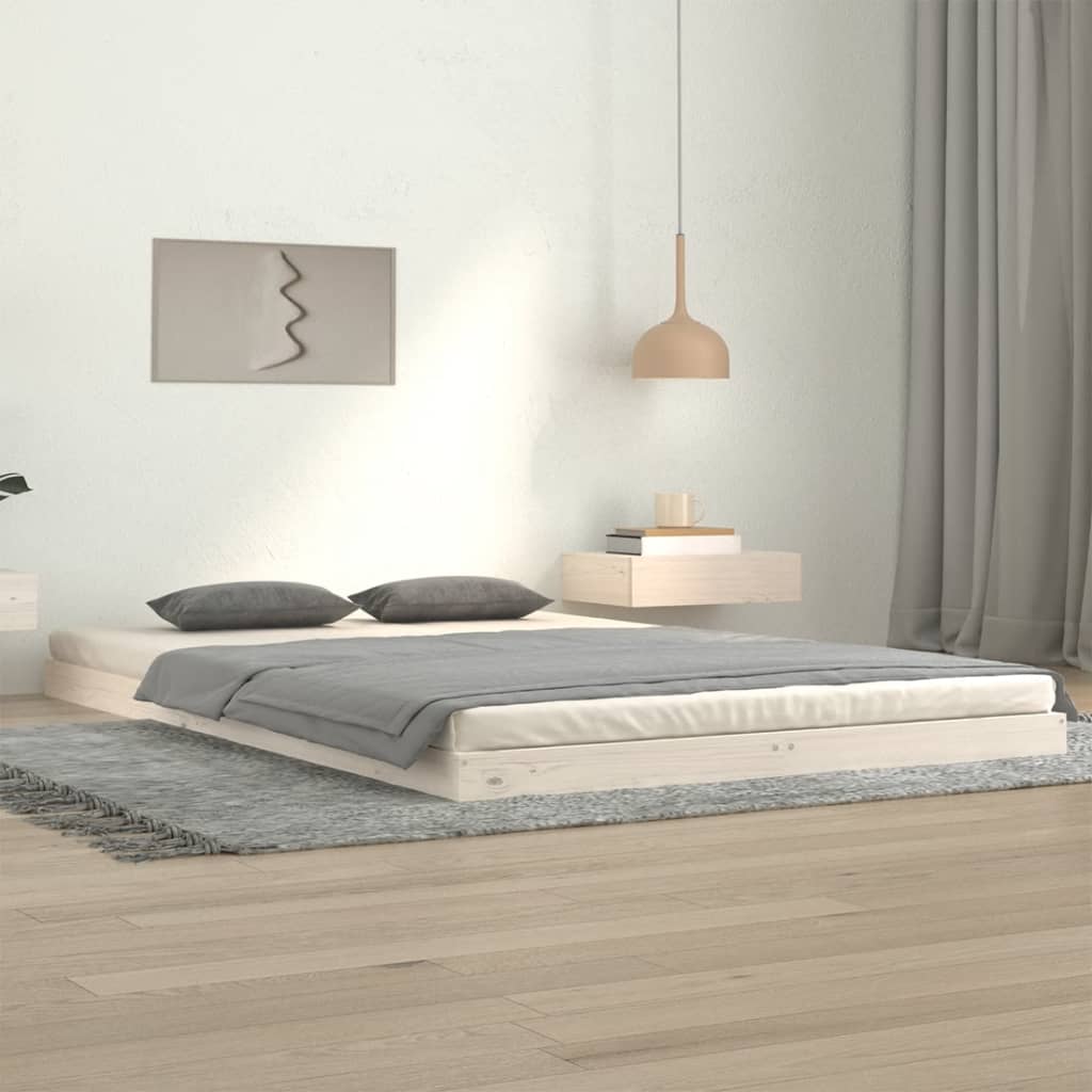 Bed Frame Without Mattress Double Solid Wood Pine