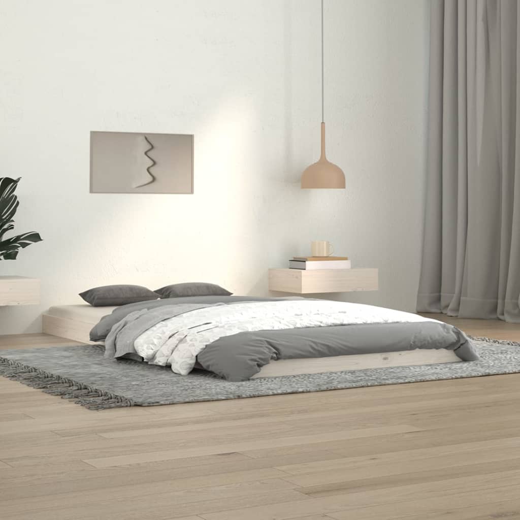 Bed Frame Without Mattress Double Solid Wood Pine