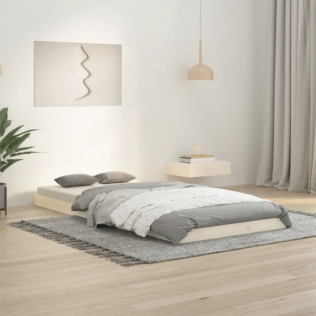 Bed Frame Without Mattress Double Solid Wood Pine