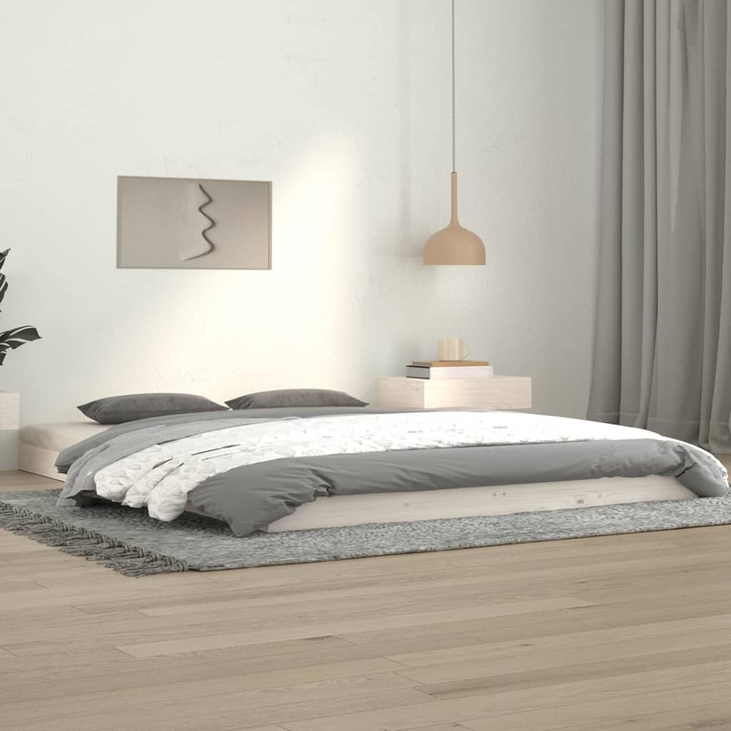 Bed Frame Without Mattress Double Solid Wood Pine