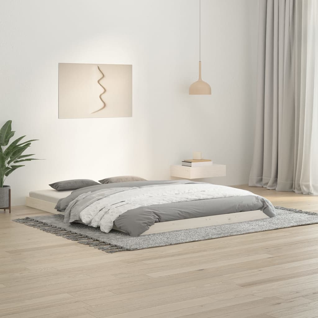 Bed Frame Without Mattress Double Solid Wood Pine