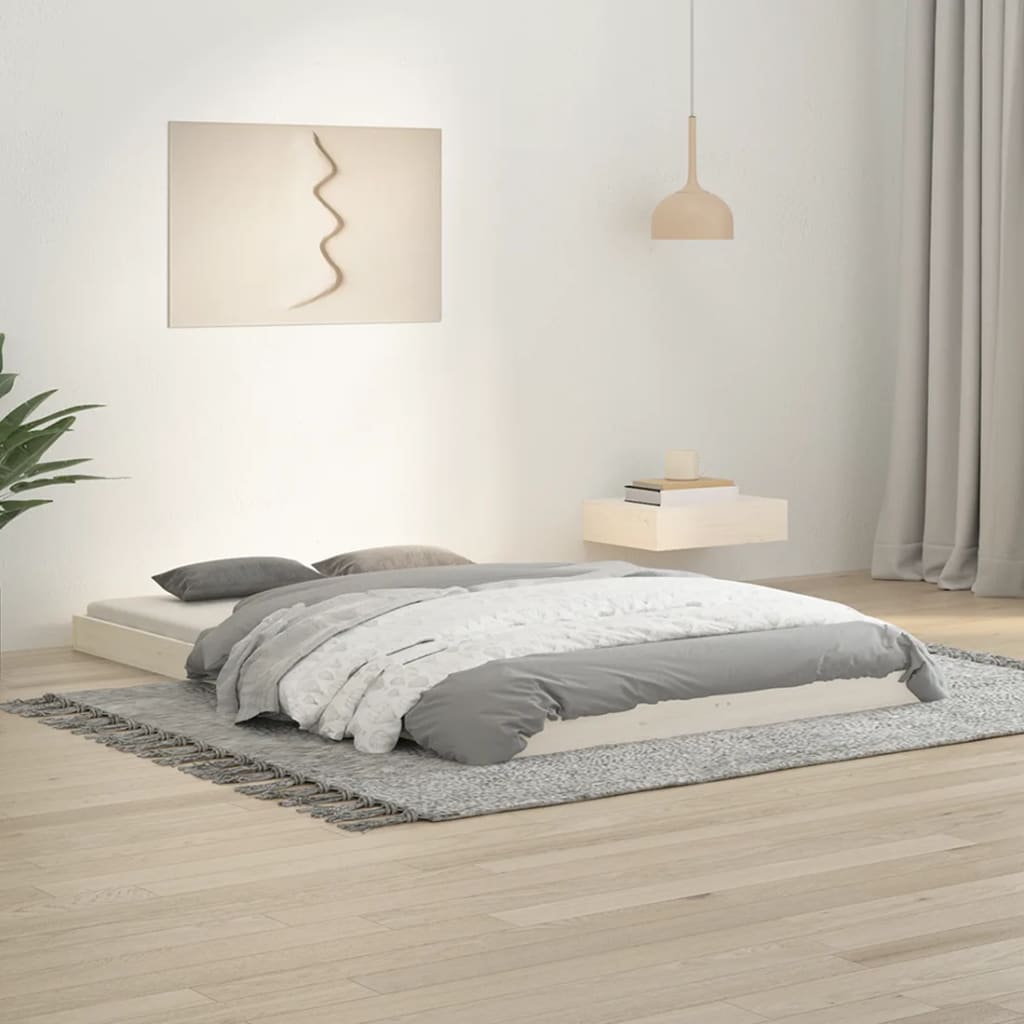 Bed Frame Without Mattress Double Solid Wood Pine
