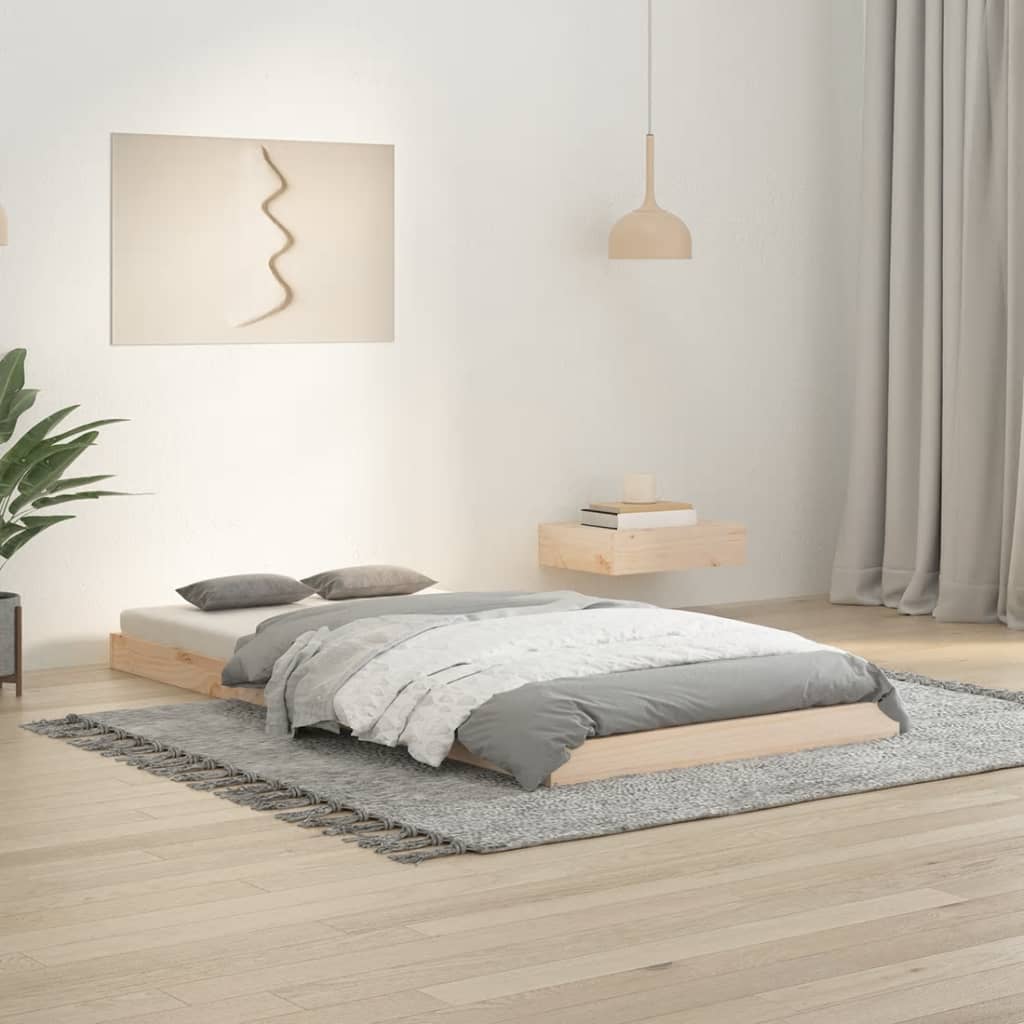 Bed Frame Without Mattress Double Solid Wood Pine