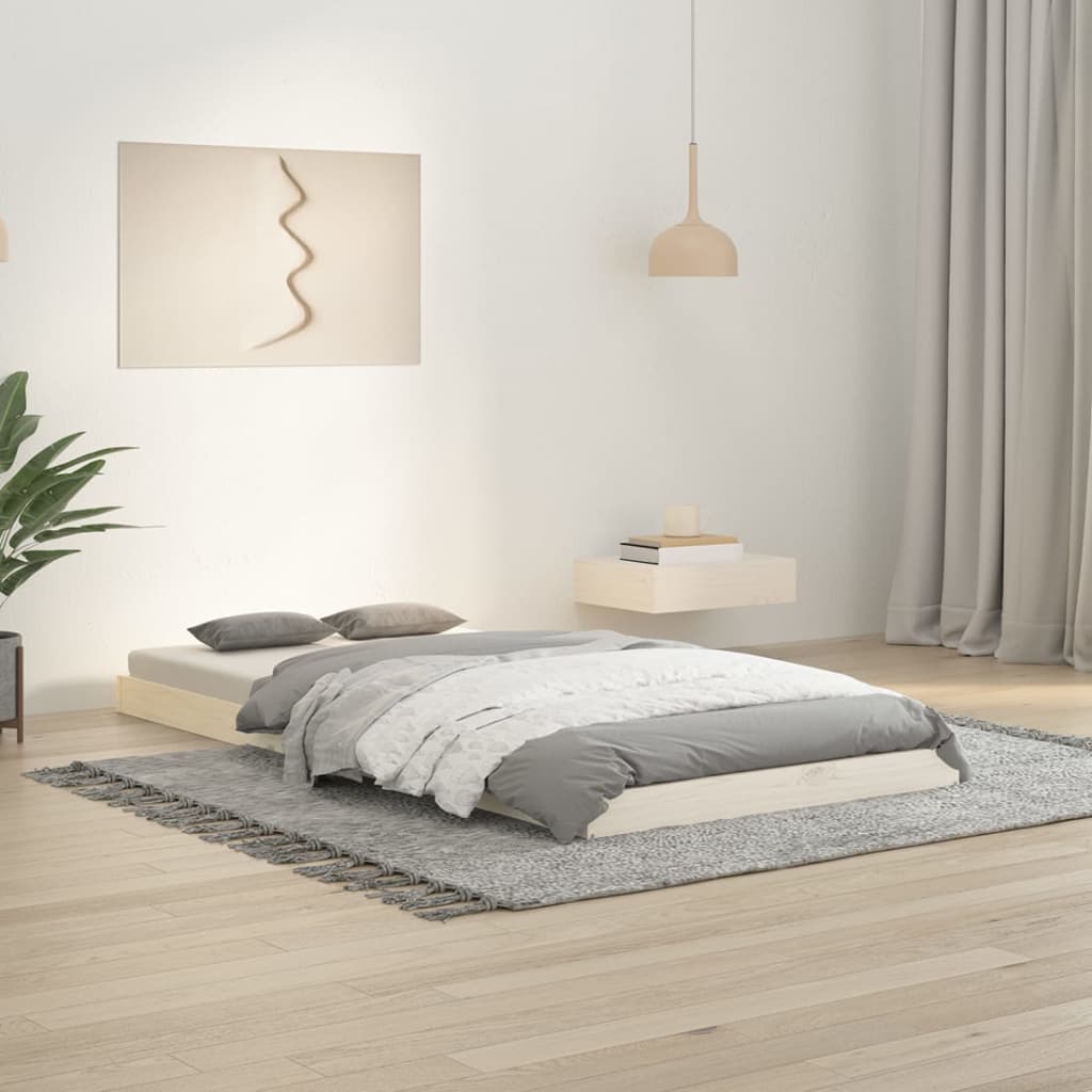 Bed Frame Without Mattress Double Solid Wood Pine