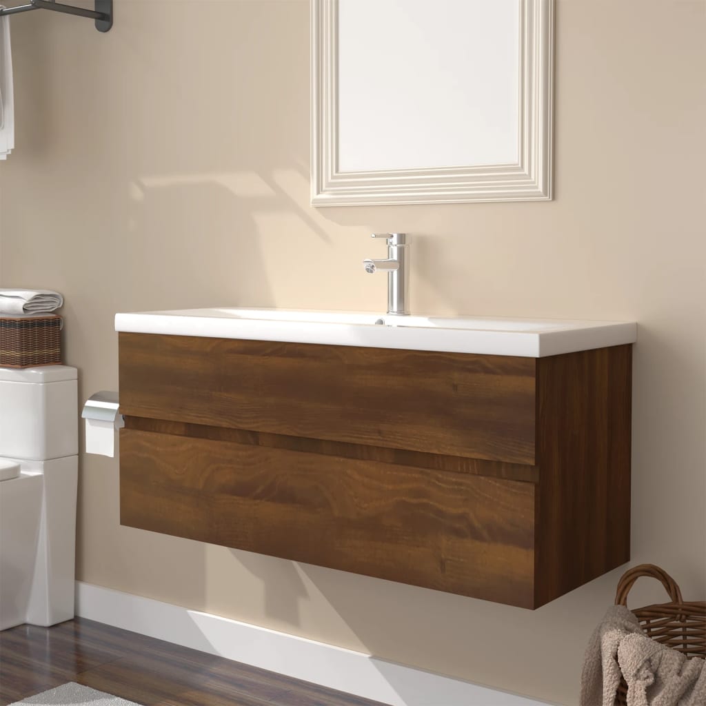 Sink Cabinet With Built-In Basin And Faucet