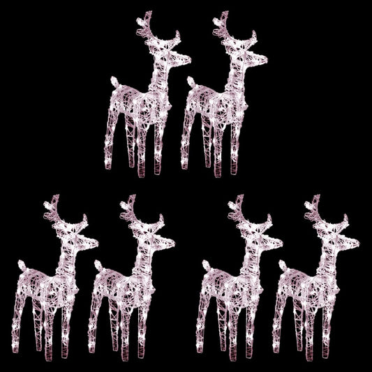 Christmas Reindeers 6 Pcs 240 Leds Acrylic