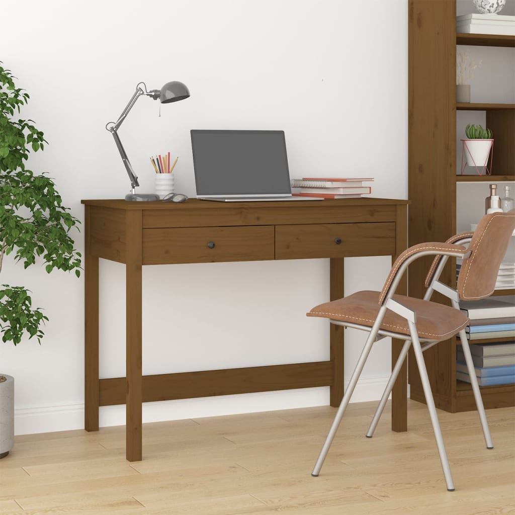 Desk With Drawers 100X50X78 Cm Solid Wood Pine
