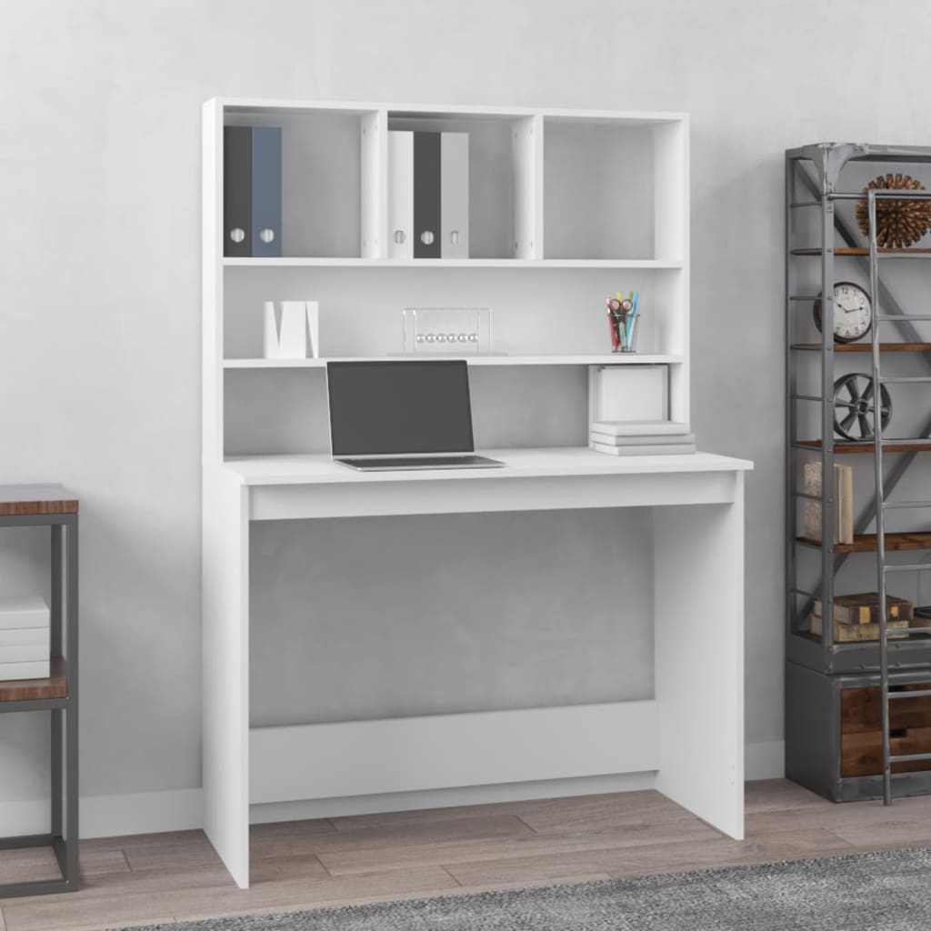 Desk With Shelves 102X45X148 Cm Engineered Wood
