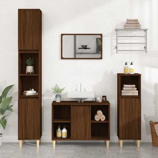 Sink Cabinet 80X33X60 Cm Engineered Wood