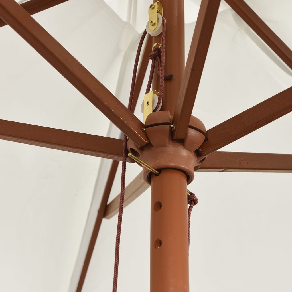Garden Parasol With Wooden Pole 299X240 Cm