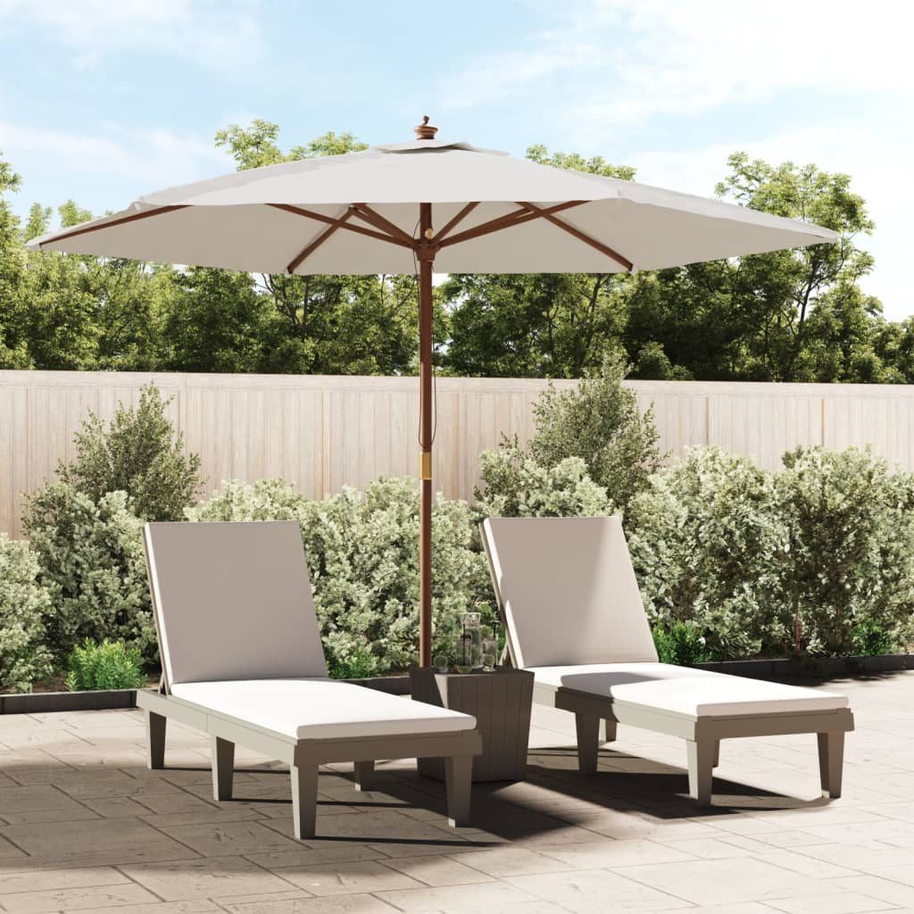 Garden Parasol With Wooden Pole 299X240 Cm