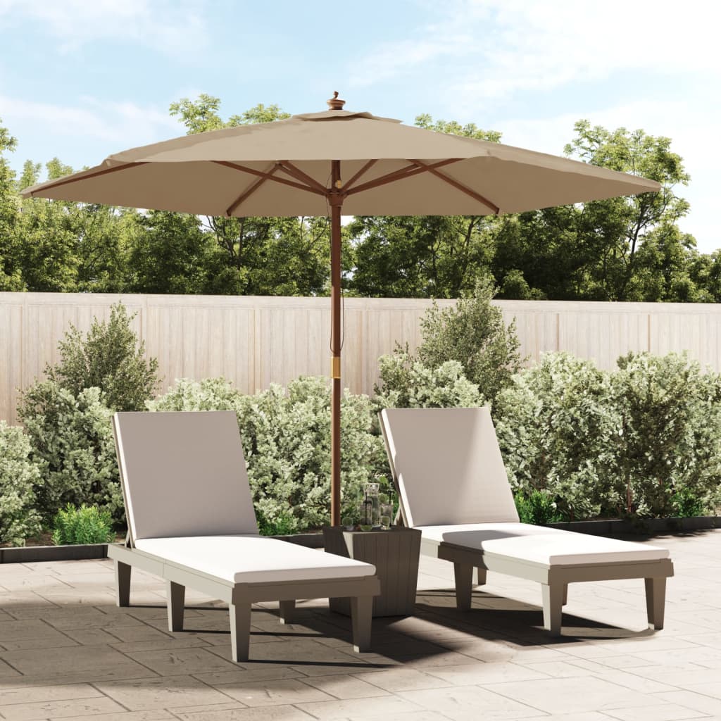 Garden Parasol With Wooden Pole 299X240 Cm