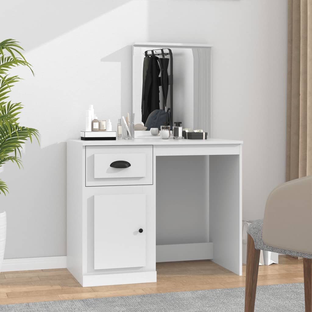 Dressing Table Grey Sonona 90X50X132.5 Cm Engineered Wood