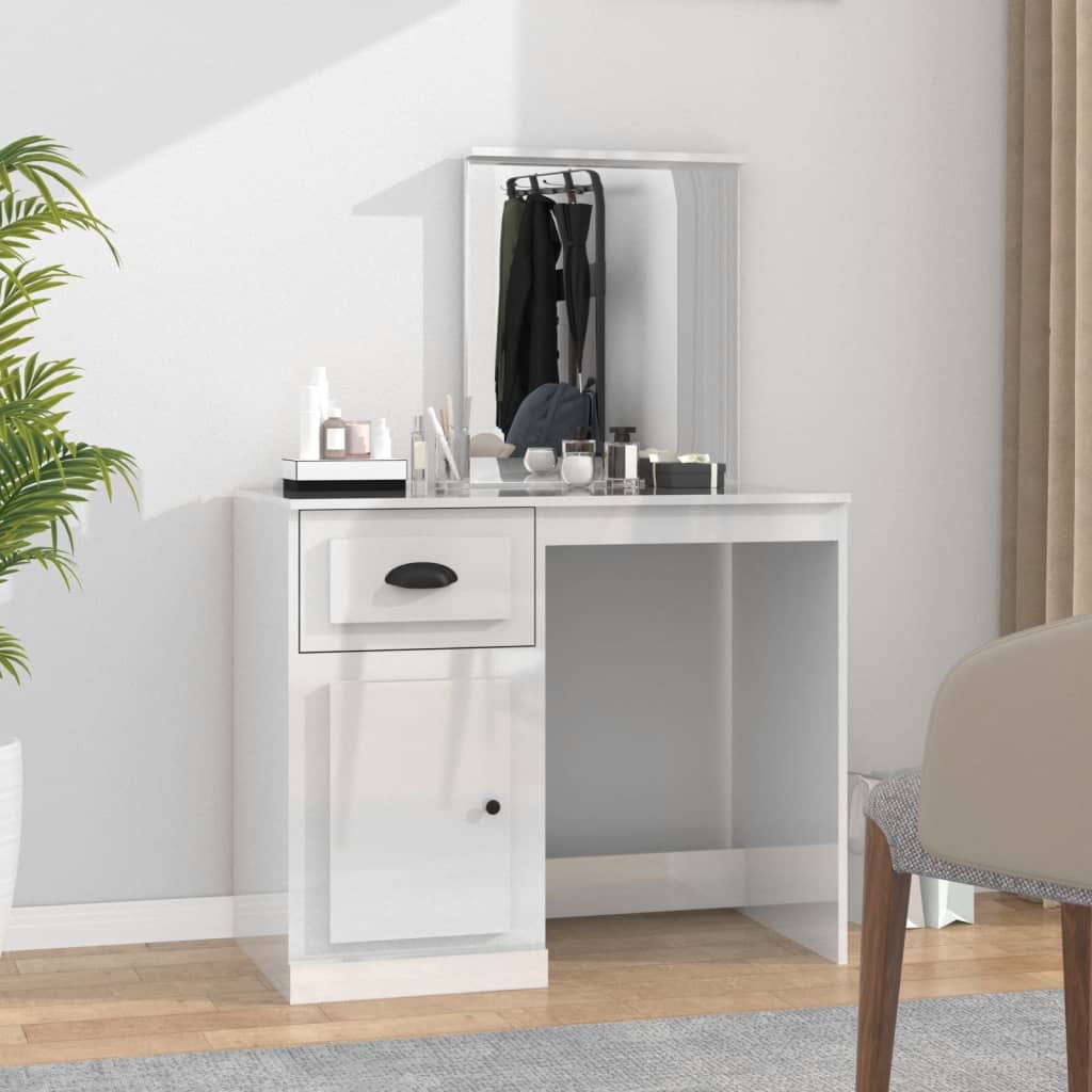 Dressing Table Grey Sonona 90X50X132.5 Cm Engineered Wood